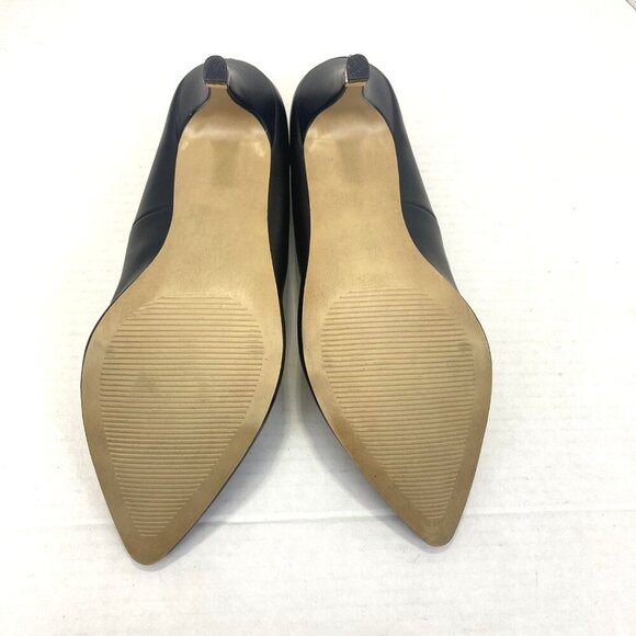 NEW Womens Size 9.5 Pointed Toe Heels Comfort Pumps Black Gold Detail Classic - Picture 5 of 10